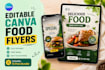 create editable canva food flyers and instagram restaurant posts