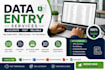 do accurate data entry, copy paste and web research