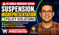fix google merchant center suspension, misrepresentation and policy violations