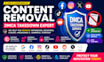 remove infringing defaming leaked copyright harassing negative harmful post,dmca