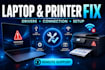 troubleshoot laptop printer and hardware issues remotely