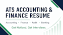 write an ats accounting and finance resume