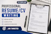 write executive resume, CV, cover letter and optimize linkedin