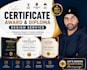 design professional award, diploma and gift certificate
