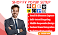 setup shopify popups using wisepops privy optimonk kaching pop convert sendwill