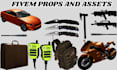 create unique custom fivem props, game assets gta 5 object weapon armor and more