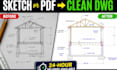 convert structural sketches and pdf to autocad dwg drafting