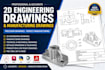 create 2d engineering drawings and manufacturing drawings