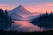 illustrate beautiful flat landscape illustration art