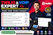 setup telynx twilio vonage account for bulk SMS did number sip trunk