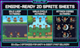 do 8 bit 16 bit 32 bit pixel art character animation sprite sheet game assets
