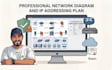 create a professional network diagram and IP addressing plan
