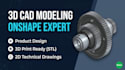 do 3d cad modeling, product design, and mechanical assembly in onshape