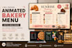 design a professional animated digital menu board