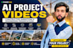 create professional ai project videos construction animations