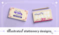 design playful stationery products with custom illustrations