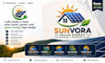 create clean solar panel power and green energy logo design