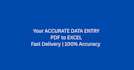 do accurate PDF to excel, word to excel data entry work