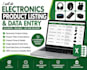 electronics product listing and data entry