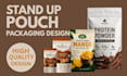 create pouch design, pouch label and stand up pouch food pouch packaging design