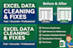 clean, format, merge, split excel data