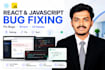fix bugs and errors in your react javascript website