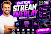 design custom obs stream overlays, scenes, alerts and graphics