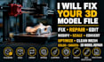 repair fix color edit stl file for 3d printing mesh errors and 3d model repair