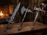 design unique sword, axe, medieval weapon, spear