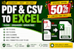 convert PDF and CSV files to clean excel spreadsheets