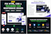 fix HTML, CSS, js, and tailwind CSS responsive issues