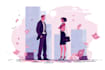 create an vector flat illustration people corporate art