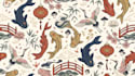 design a cute cartoon seamless pattern for fabric and products