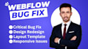 design customize bug fix webflow layout responsive issue solve