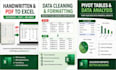 do excel data cleaning , format, handwritten to excel