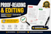 proofread and edit english documents for grammar and clarity