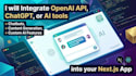 integrate openai api and chatgpt into nextjs react app