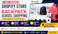 design shopify store for backpack school shopping