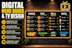 restaurant digital menu board tv menu design and digital signage graphics