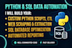 build python scripts data pipelines and sql automation