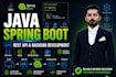 develop java, spring boot rest apis and backend applications