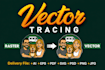 do manual vector tracing, redraw logo, convert image to vector