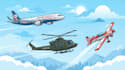 draw aircraft, helicopter, airplane into a vector