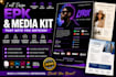 design epk, media kit, press kit, one sheet with clickable buttons speaker