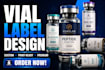 design vial label, vial label design and custom packaging
