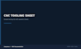 create a cnc tooling sheet with tools and cutting data
