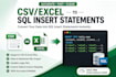 convert CSV or excel data into sql insert statements