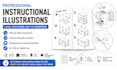 draw an onboarding training manual guide instruction step with illustration