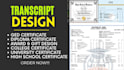 do high school transcript design, college, university diploma ged certificate