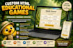 create custom interactive educational HTML games